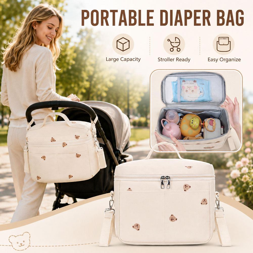 Diaper Bag Backpack - Schattige beer koelzak voor flessen, thermisch