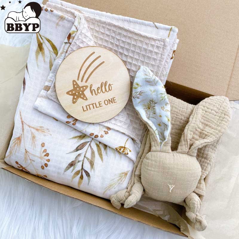Baby Products Newborn - 1Set Babybadje Speelgoedset Babybadhanddoek Houten Mijlpalen