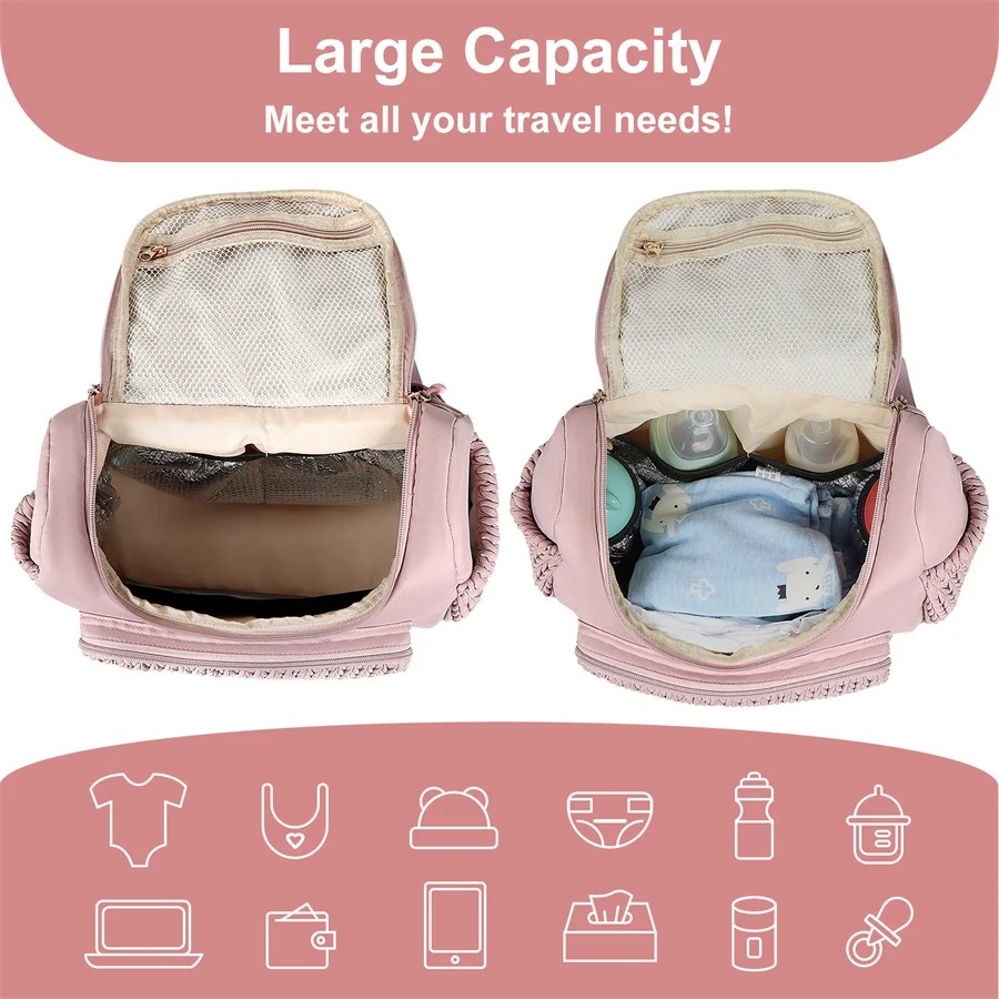 Ruime luiertas rugzak met brei - Diaper Bag Backpack recensie en prijs