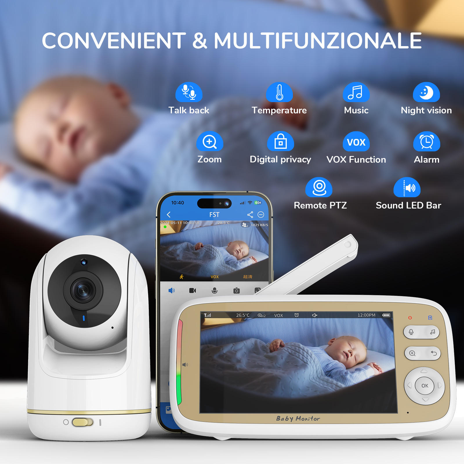 VB803 PRO HD 720P Babyfoon WIF - Baby Products Video recensie en prijs
