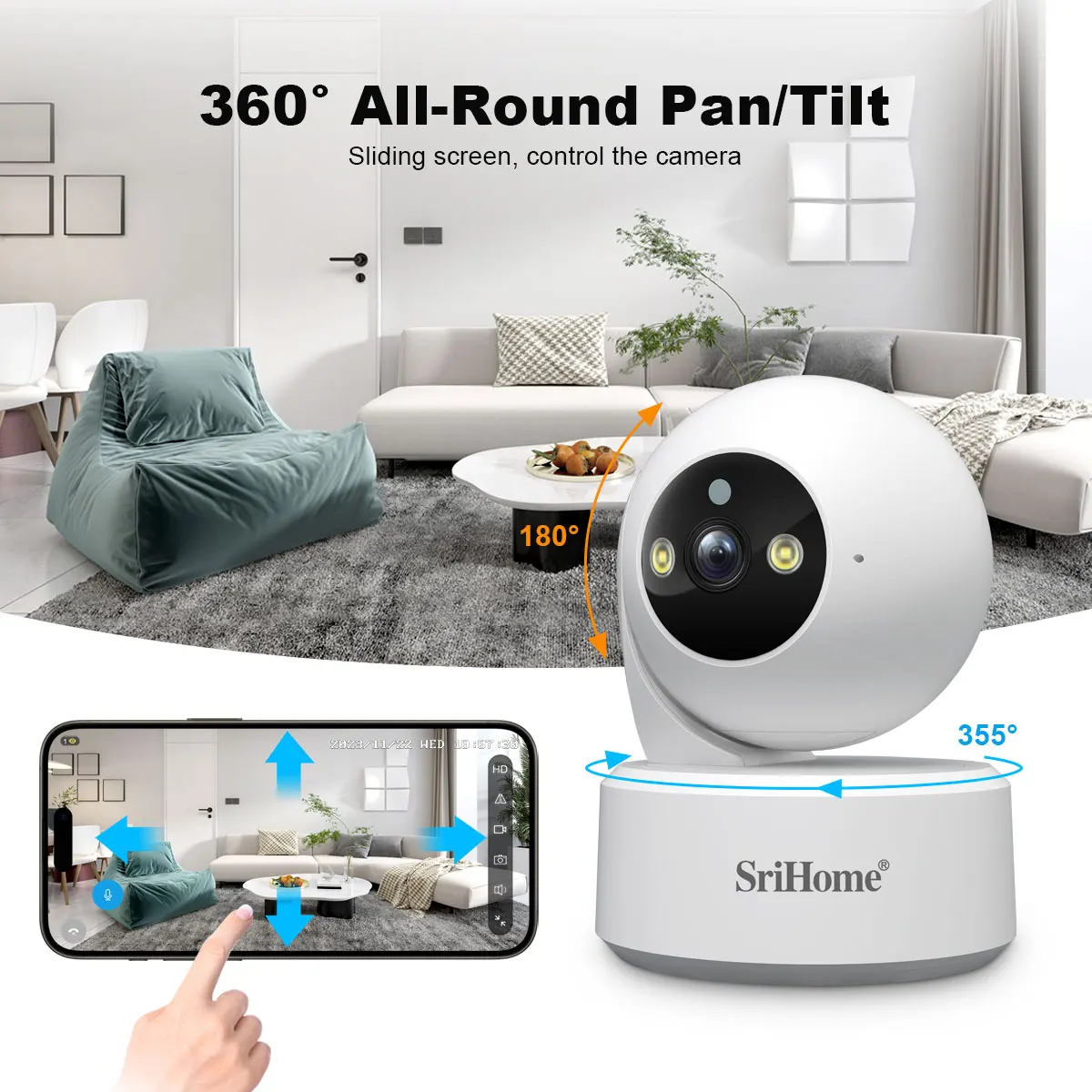Srihome 5G WiFi Smart IP HD Ca - Baby Products Video recensie en prijs