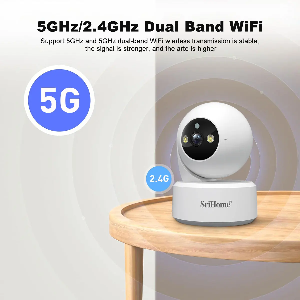 Srihome 5G WiFi Smart IP HD Ca - Baby Products Video recensie en prijs
